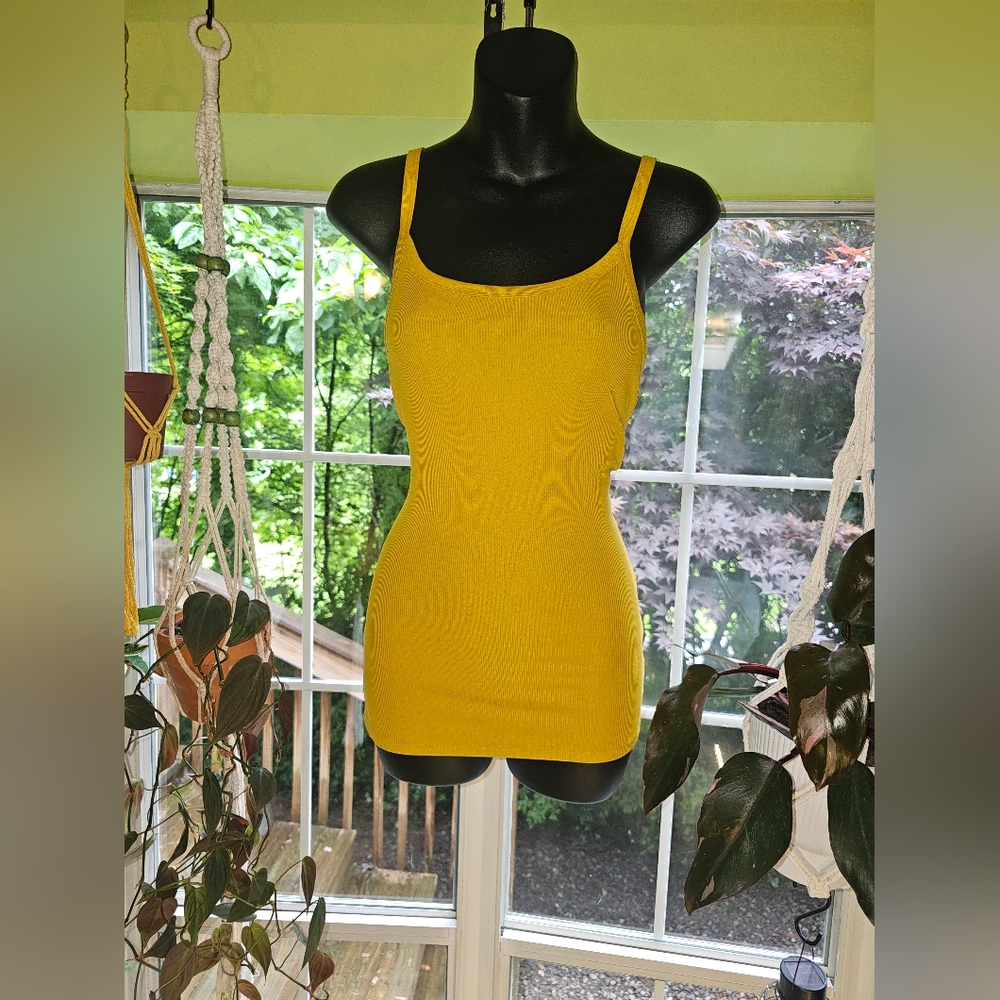 Mustard yellow womens tank top